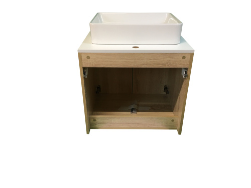 Тумба с раковиной Sintesi STL.W7021_SIN-LVB-APP-407 60х55х50 подвесная цвет белый/коричневый - фото 4