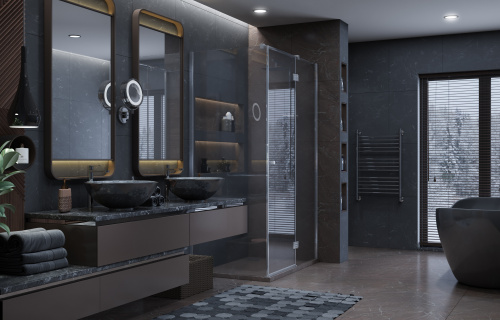 Душевой уголок Ambassador Diamond 12011104R 120х80 стекло прозрачное профиль хром глянцевый без поддона - фото 3