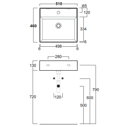 Раковина керамическая Simas Agile 51 см AG51 bi matt*1 подвесная цвет белый матовый 1 отверстие под смеситель - фото 2