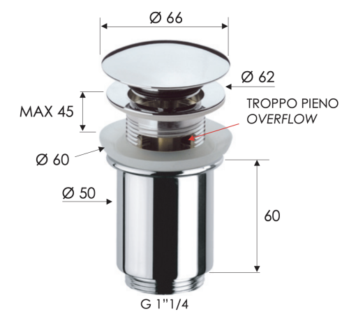 Донный клапан Remer  905CC114 - фото 2