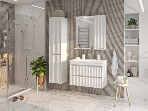 Зеркало-шкаф Brevita Balaton BAL-04080-01-П 78х14х80 подвесной цвет белый - фото 5