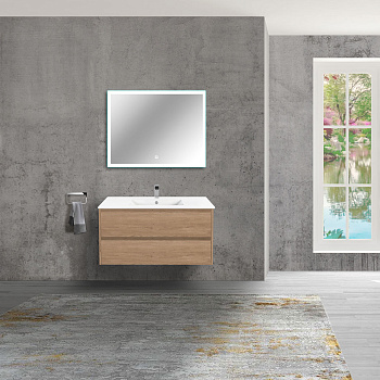 Тумба под раковину Vincea Gio VMC-2G100NO 100х46х50 подвесная цвет коричневый