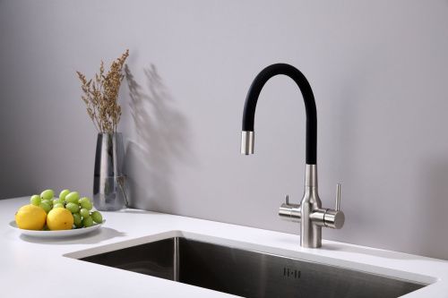 Смеситель для кухни Paulmark НИКЕЛЬ Sa213419-BS на мойку никель - фото 5