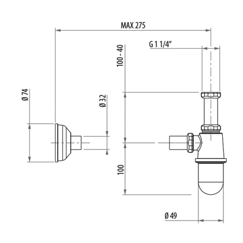 Сифон для раковины Gattoni Accessori 0152/00C0 - фото 2