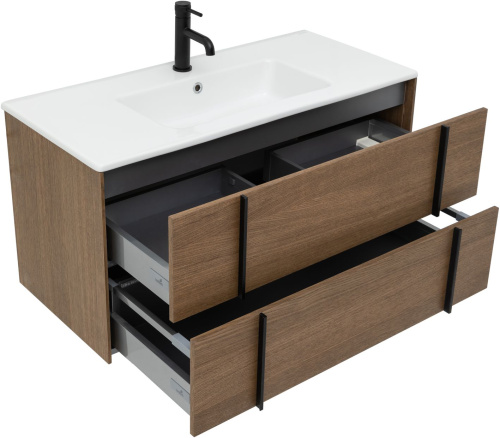 Тумба под раковину Allen Brau Reality 1.32007.NO 100х46х50 подвесная цвет коричневый - фото 4