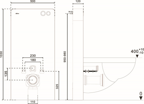 Инсталляция для унитаза ABBER AC0107MB - фото 4