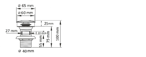 Донный клапан для раковины Ceramalux RD001 - фото 2