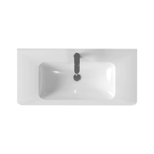 Раковина из искусственного камня Vincea VCB-2VP100W 100х47 встраиваемая цвет белый 1 отверстие под смеситель - фото 3