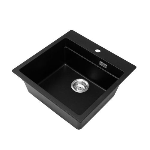 Кухонная мойка Grandex Aqua 500405 51х51 цвет черный металлик поверхность матовая - фото 2