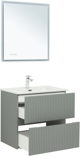 Тумба под раковину Aquanet Джейн 00313317 69х44х64 напольная/подвесная цвет зеленый/серый - фото 4