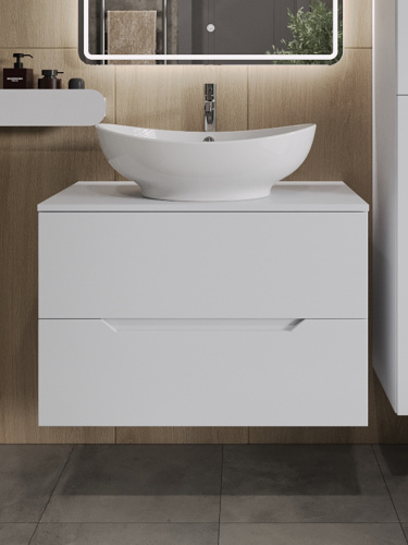 Тумба с раковиной Orange Line Li-80TuwMDF+B08-585W 81х46х73 - фото 3