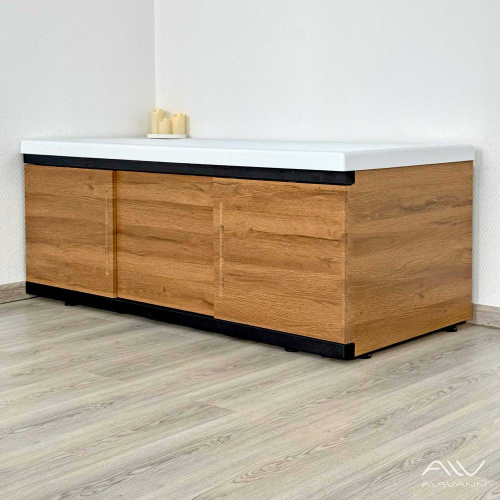 Экран под ванну Alavann Alt 180 см ALV1204002 фронтальный МДФ раздвижной коричневый - фото 4