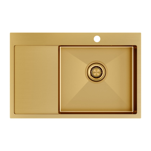 Кухонная мойка Paulmark VELTEN 78F PM807851-BGR 78х51 цвет брашированное золото поверхность матовая