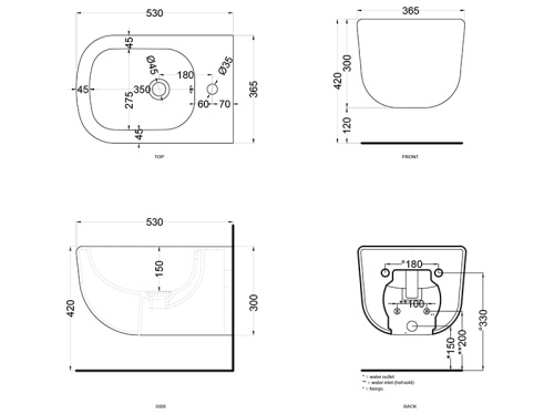 Биде CIELO Era-Eco ERBS подвесное - фото 3