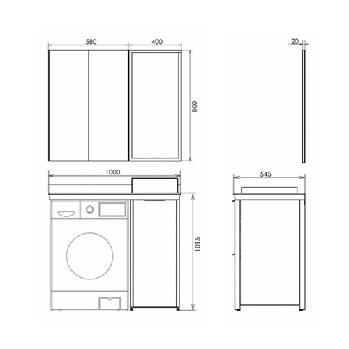 Тумба с раковиной Comforty Лозанна 00-00013800CF 100х55х102 напольная цвет белый - фото 2