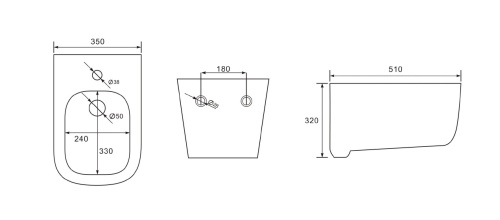 Биде CHARUS TORRE BIANCA BD700-142W подвесное - фото 5