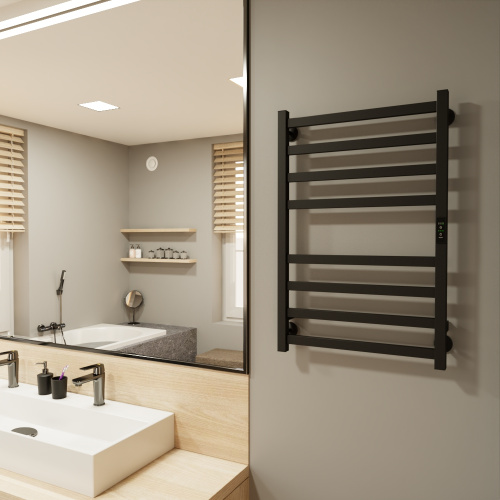 Полотенцесушитель Altasan РондаПроф Ронда3Проф8050ЧМ подвесной 53х81 электрический черный муар - фото 4