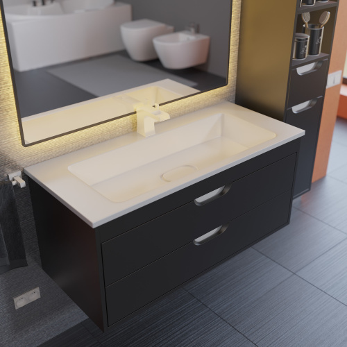 Тумба с раковиной Uperwood UPD Modul 393020553 97х45х57 цвет черный матовый - фото 3