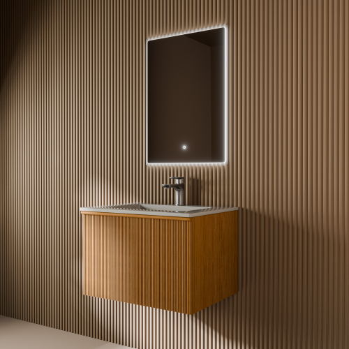 Тумба с раковиной+зеркало Art Decco Andy (Энди) AAN06W11S2M0 60x45x40 подвесная цвет белый дуб - фото 3