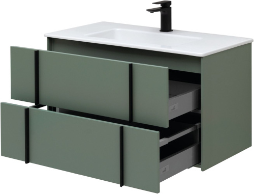 Тумба под раковину Allen Brau Reality 1.32006.CGM 90х46х50 подвесная цвет зеленый/серый - фото 4