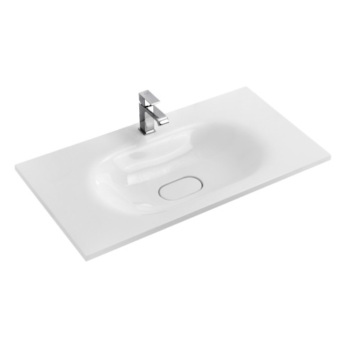 Раковина из искусственного камня Cezares ECO CZR-900/480-LV-MR-ECO 120х48 подвесная цвет белый 1 отверстие под смеситель - фото 2