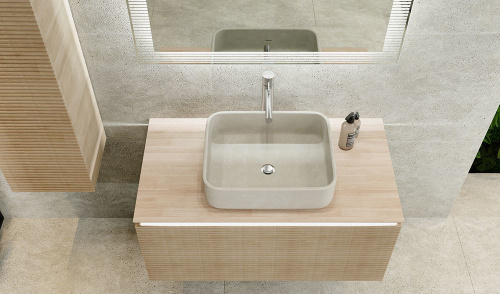 Тумба под раковину Jorno KARAT Kar.01.100/P/BuL 100х54х46 подвесная цвет бук - фото 2