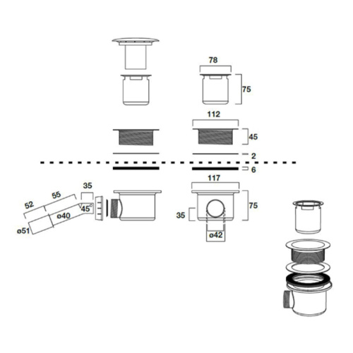 Сифон для душевого поддона Kerasan RETRO 905691 - фото 2