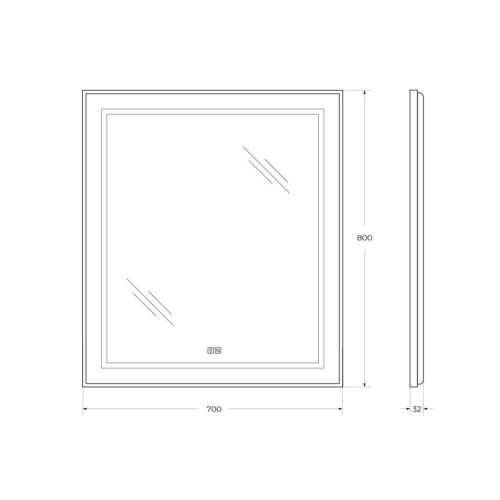 Зеркало с подсветкой и антизапотеванием BelBagno Kraft SPC-KRAFT-700-800-LED-TCH-WARM 70х80 подвесное - фото 5
