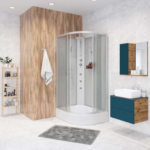 Душевая кабина Niagara Classic 339844LBKTG 90х80 асимметричная без крыши ориентация левая - фото 3