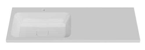 Раковина мебельная из литьевого мрамора Misty Kamilla 120 левая 4627173210027 120х48 над стиральной машиной цвет белый 1 отверстие под смеситель - фото 2