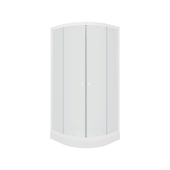 Душевой уголок Parly ZF81 80х80 стекло матовое профиль белый с поддоном