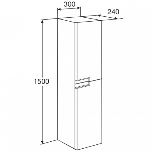 Шкаф-пенал Roca Victoria Nord Ice Edition ZRU9302729 30х25х150 подвесной цвет белый глянцевый - фото 3