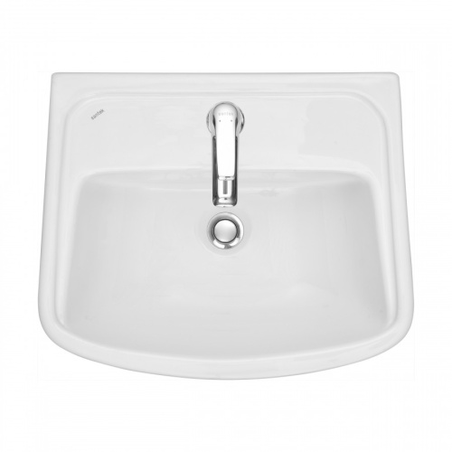Раковина из сантехнического фарфора Santek Лонги 1WH501754 42х50 подвесная цвет белый 1 отверстие под смеситель - фото 3