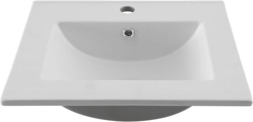 Раковина керамическая Aquanet Flat 00330428 52х42 полувстраиваемая цвет белый 1 отверстие под смеситель - фото 3