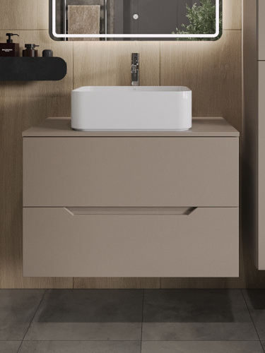 Тумба с раковиной Orange Line Li-80TuLMDF+B02-460W 81х46х68 цвет бежевый - фото 3