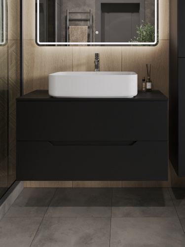 Тумба с раковиной Orange Line Li-100TubMDF+B07-600W 101х46х69 - фото 3