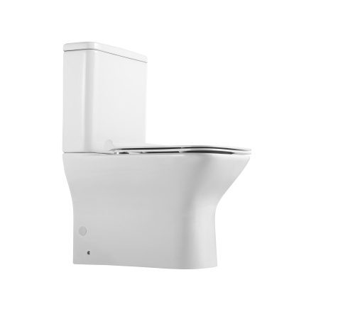 Унитаз напольный с бачком Agger AT02000 белый с сиденьем микролифт безободковый душевой смыв - фото 3