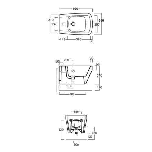 Биде Simas Baden Baden BB19 nero matt*1 подвесное - фото 2