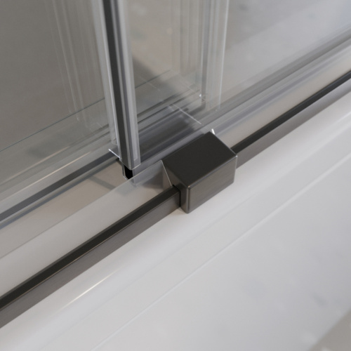 Душевая шторка на ванну Cezares TANDEM-SOFT TANDEM-SOFT-VF-2-180/145-C-GM-IV 180х145 стекло прозрачное профиль оружейная сталь ориентация универсальная - фото 4