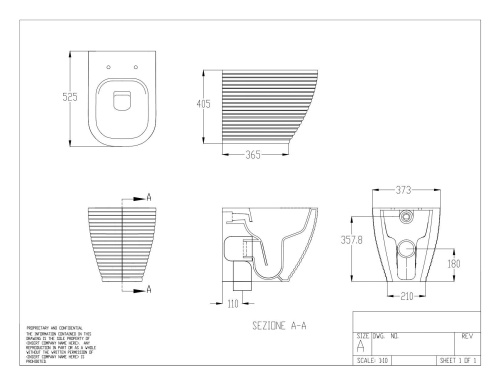 Чаша унитаза приставная Disegno Ceramica Loom LO002RIM02 цвет черный глянцевый без сиденья безободковая - фото 2