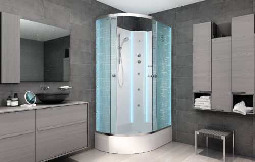 Душевая кабина AvaCan EM3012RNLED 120х90 асимметричная без крыши ориентация правая - фото 3