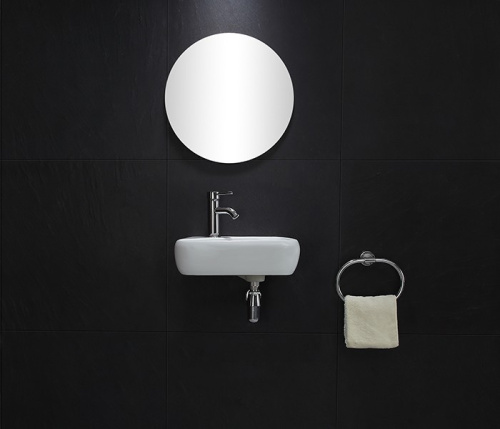 Раковина из санфаянса CeramaLux 9275R 45х28 подвесная цвет белый 1 отверстие под смеситель - фото 3