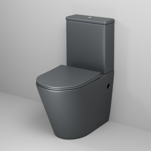 Унитаз напольный с бачком Grossman Color GR-4480GMS серый матовый с сиденьем микролифт безободковый каскадный смыв - фото 2