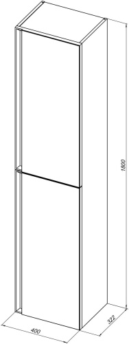 Шкаф-пенал Allen Brau Eclipse 2.0 1.E1005.WM 2.0 40х32х180 подвесной цвет белый - фото 4