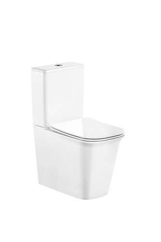 Унитаз напольный с бачком Cerutti SPA CT7838 белый с сиденьем микролифт безободковый каскадный смыв - фото 2