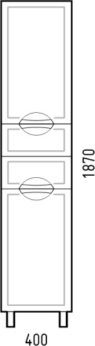 Шкаф-пенал Corozo Монро SD-00000690 40х29х187 цвет белый - фото 2
