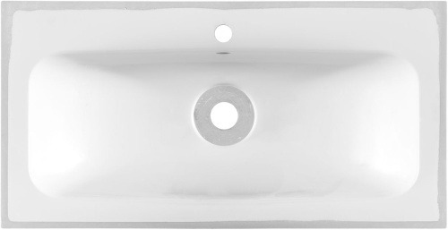 Раковина из литьевого мрамора Aquanet Арт 00318928 88х45 полувстраиваемая цвет белый 1 отверстие под смеситель - фото 3