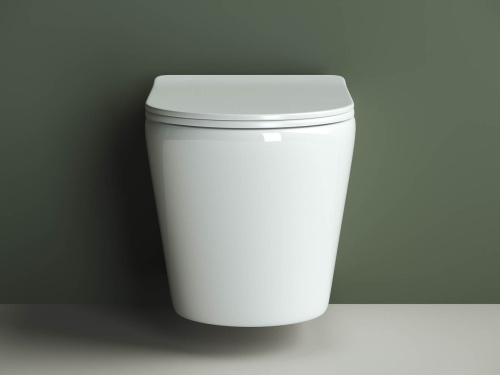 Унитаз подвесной Ceramica Nova HIGHLIGHT CN1804 белый с сиденьем микролифт безободковый душевой смыв - фото 3