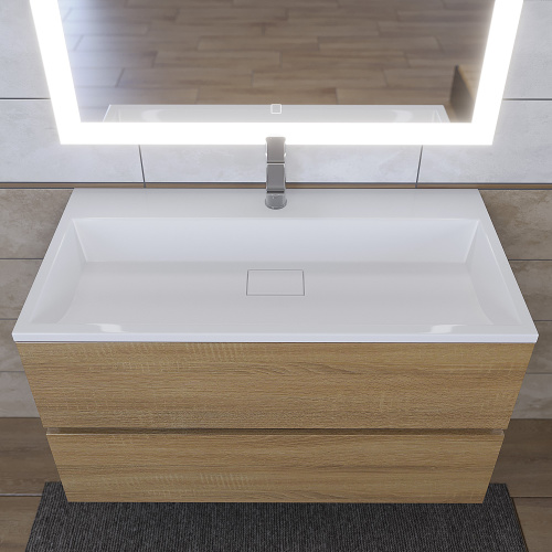 Тумба с раковиной Uperwood Barsa 29830205649 90х45х57 цвет черный/дуб сонома - фото 5