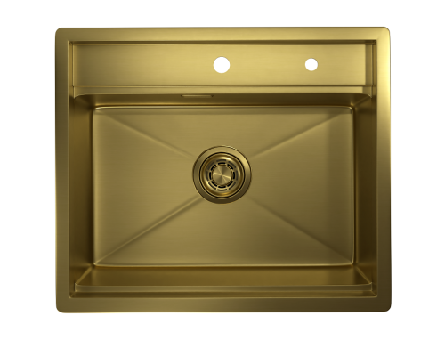 Кухонная мойка Granula Kitchen Space 6051, ЗОЛОТО САТИН 60х51 цвет золото сатин поверхность матовая - фото 3
